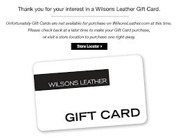 Wilsons Leather gift card balance checker